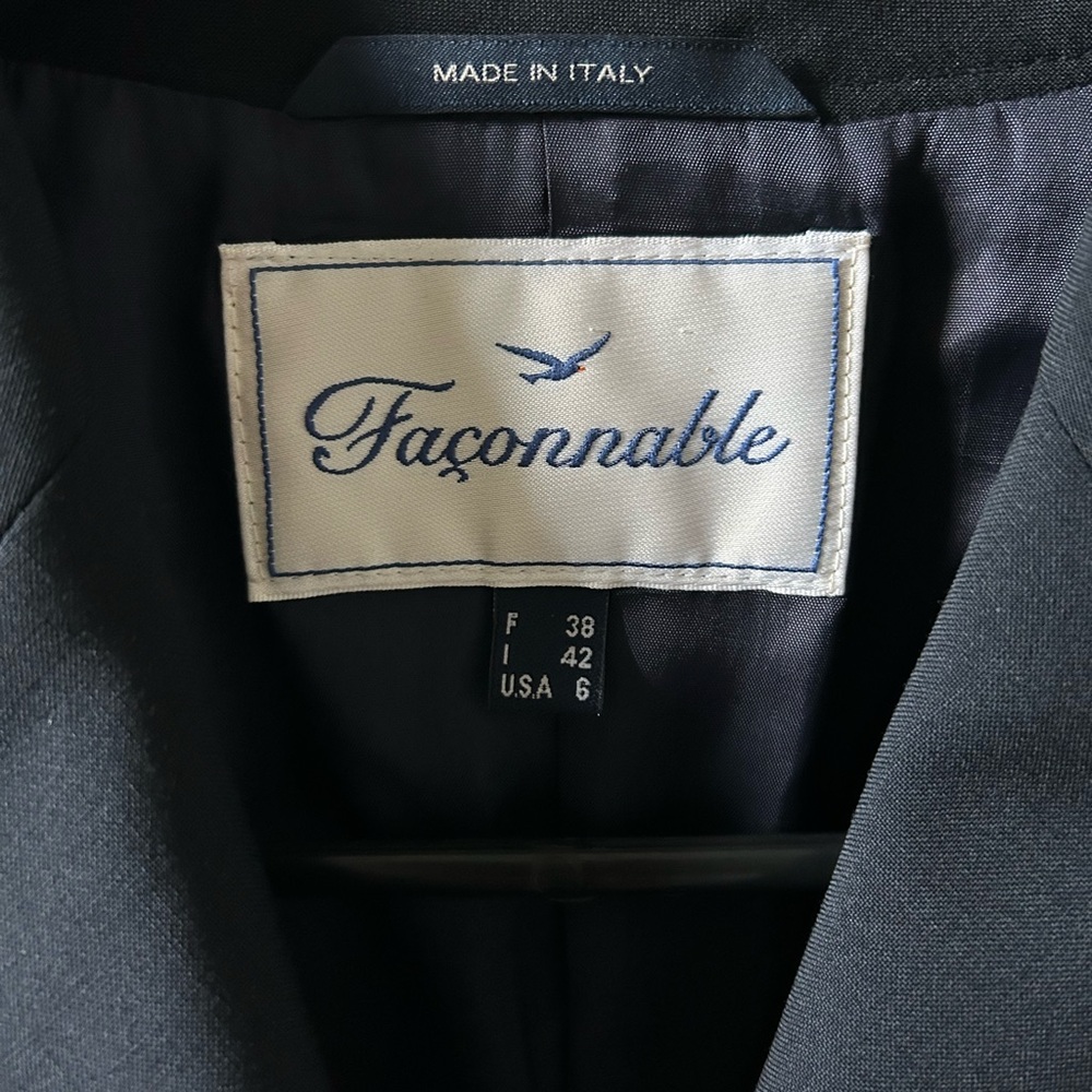 Faconnable Women’s Black Blazer Three-Button Notched Lapel Collar Size 6 - Picture 5 of 13